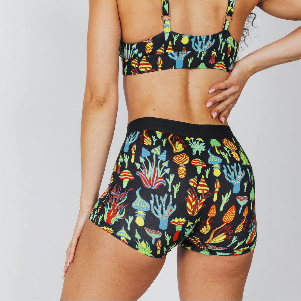The Super Shroom | Neon Mushrooms Women’s Boxers - Shinesty