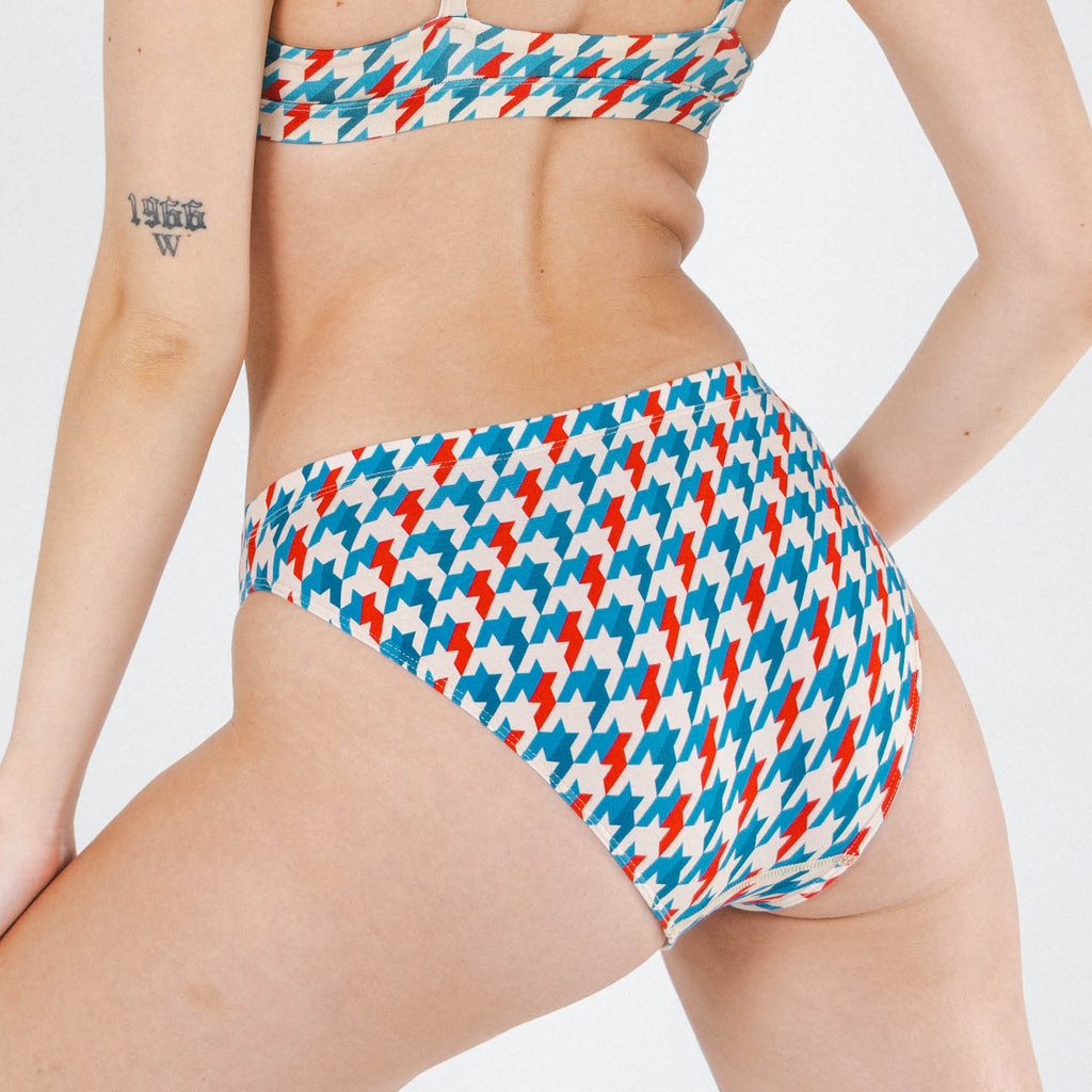 The Swanky | Retro Houndstooth Modal Bikini Underwear - Shinesty
