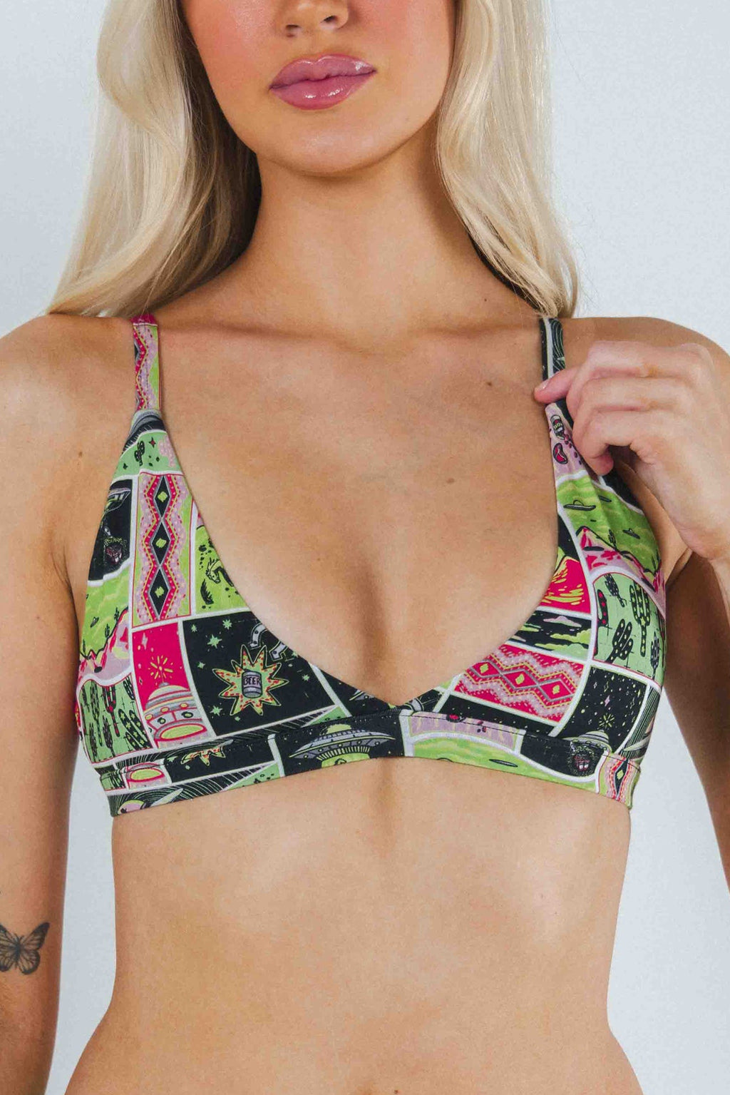 The Area 51 | Retro-Futuristic Alien Boob Hammock™ Triangle Bralette - Shinesty
