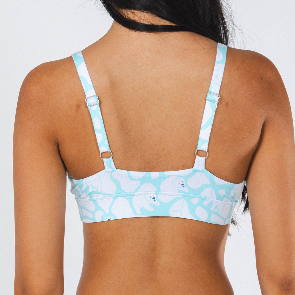 The Polar Polka | Polar Bear Scene Boob Hammock™ Plunge Bralette - Shinesty