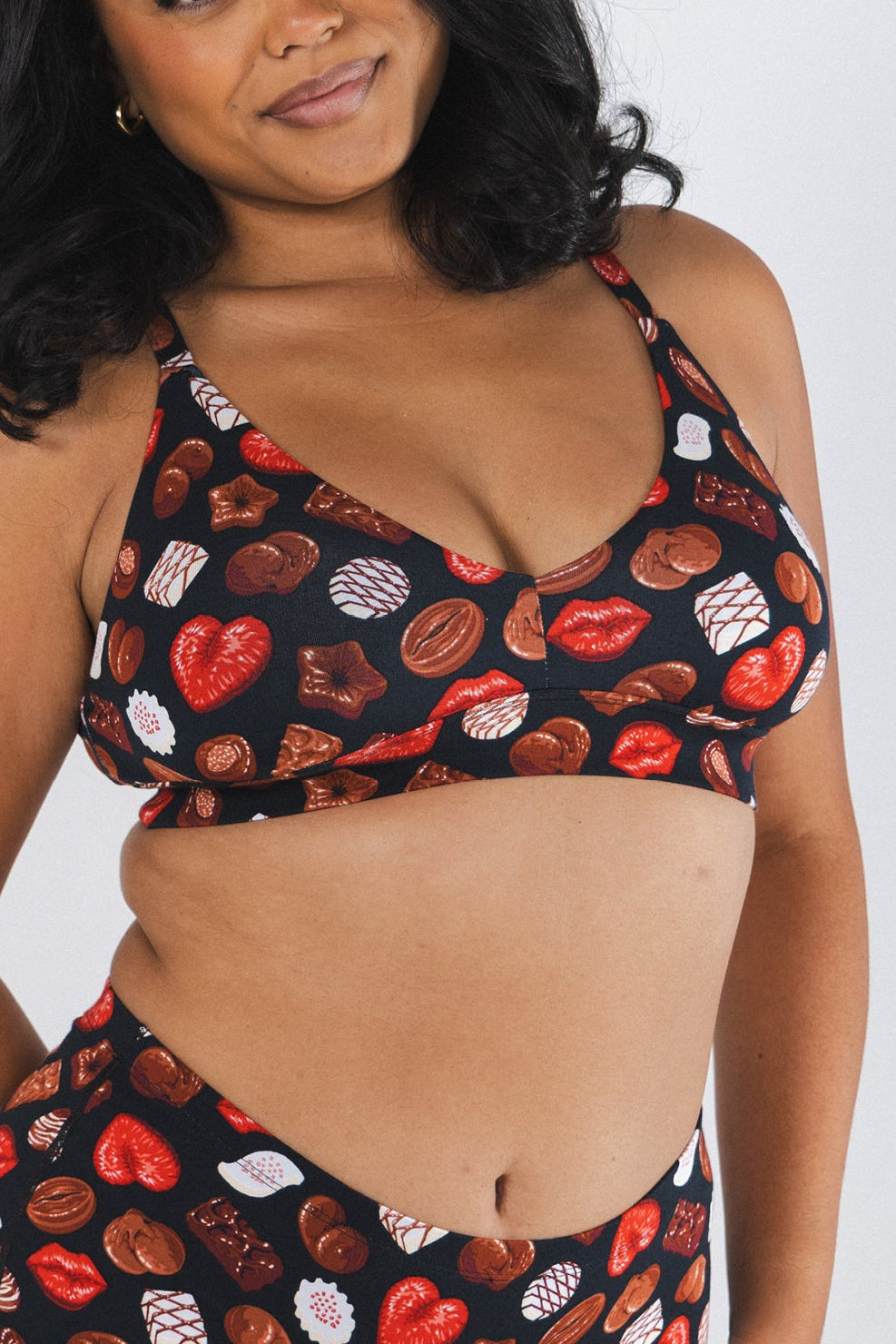 The Bonbons | Naughty Chocolate Boob Hammock™ Plunge Bralette - Shinesty