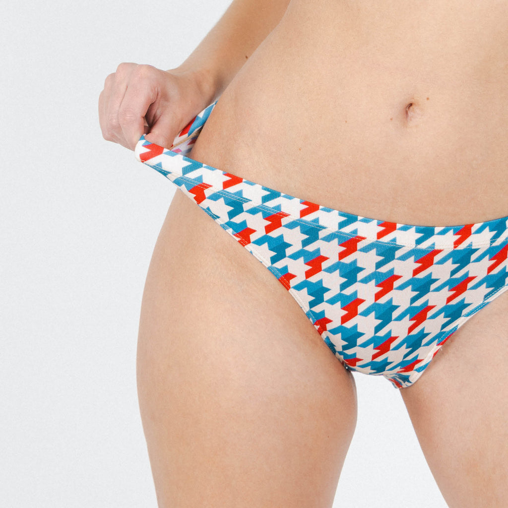 The Swanky | Retro Houndstooth Modal Bikini Underwear - Shinesty