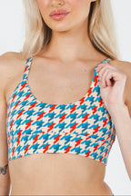 The Swanky | Retro Houndstooth Boob Hammock™ Scoop Bralette - Shinesty