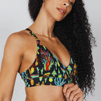 The Super Shroom | Neon Mushrooms Boob Hammock™ Plunge Bralette - Shinesty