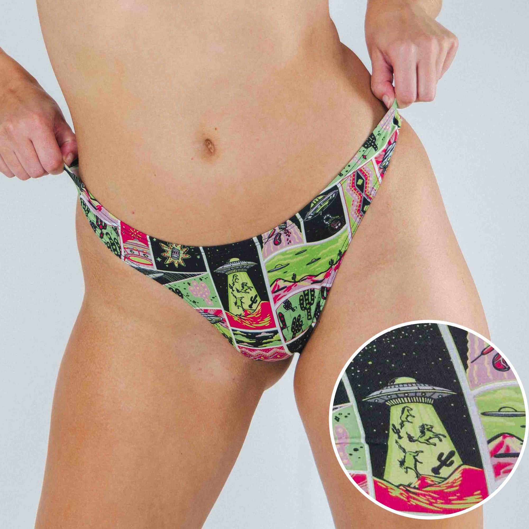 The Area 51 | Retro-Futuristic Alien MicroModal Thong - Shinesty