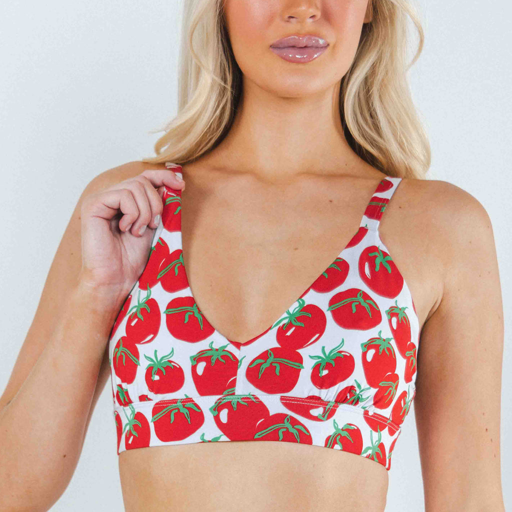 The Roma | Tomato Boob Hammock™ Plunge Bralette - Shinesty
