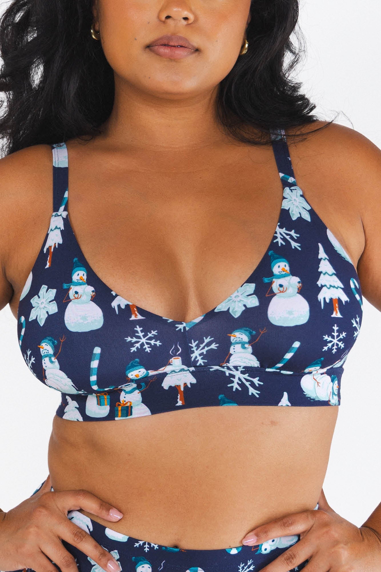 The Big Blizzard | Naughty Snowmen Boob Hammock™ Plunge Bralette - Shinesty