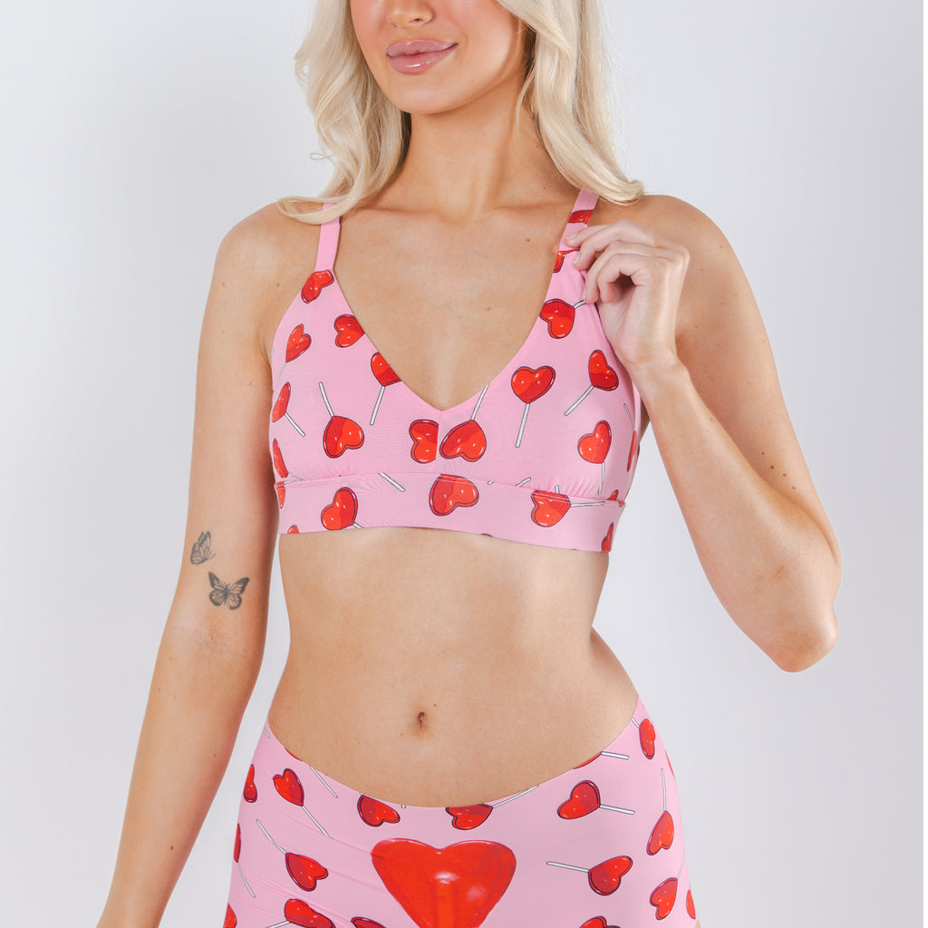The Suckered In | Heart Lollipop Boob Hammock™ Plunge Bralette - Shinesty