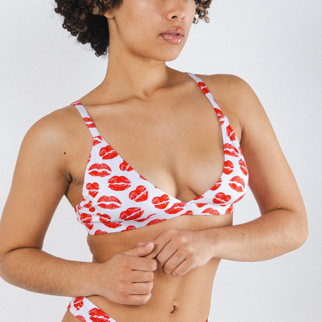 The Pucker Up | Lipstick Kiss Boob Hammock™ Triangle Bralette - Shinesty