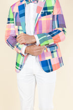 The Plaid To The Bone | Plaid Patchwork Suit - Shinesty