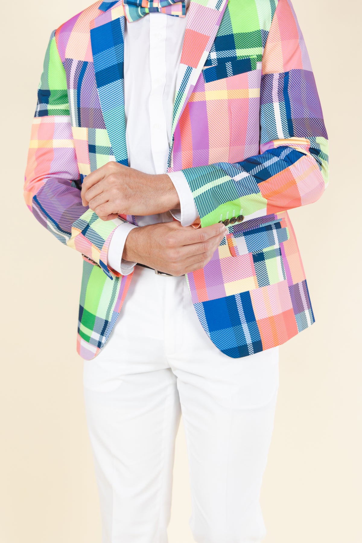 The Plaid To The Bone | Plaid Patchwork Suit - Shinesty