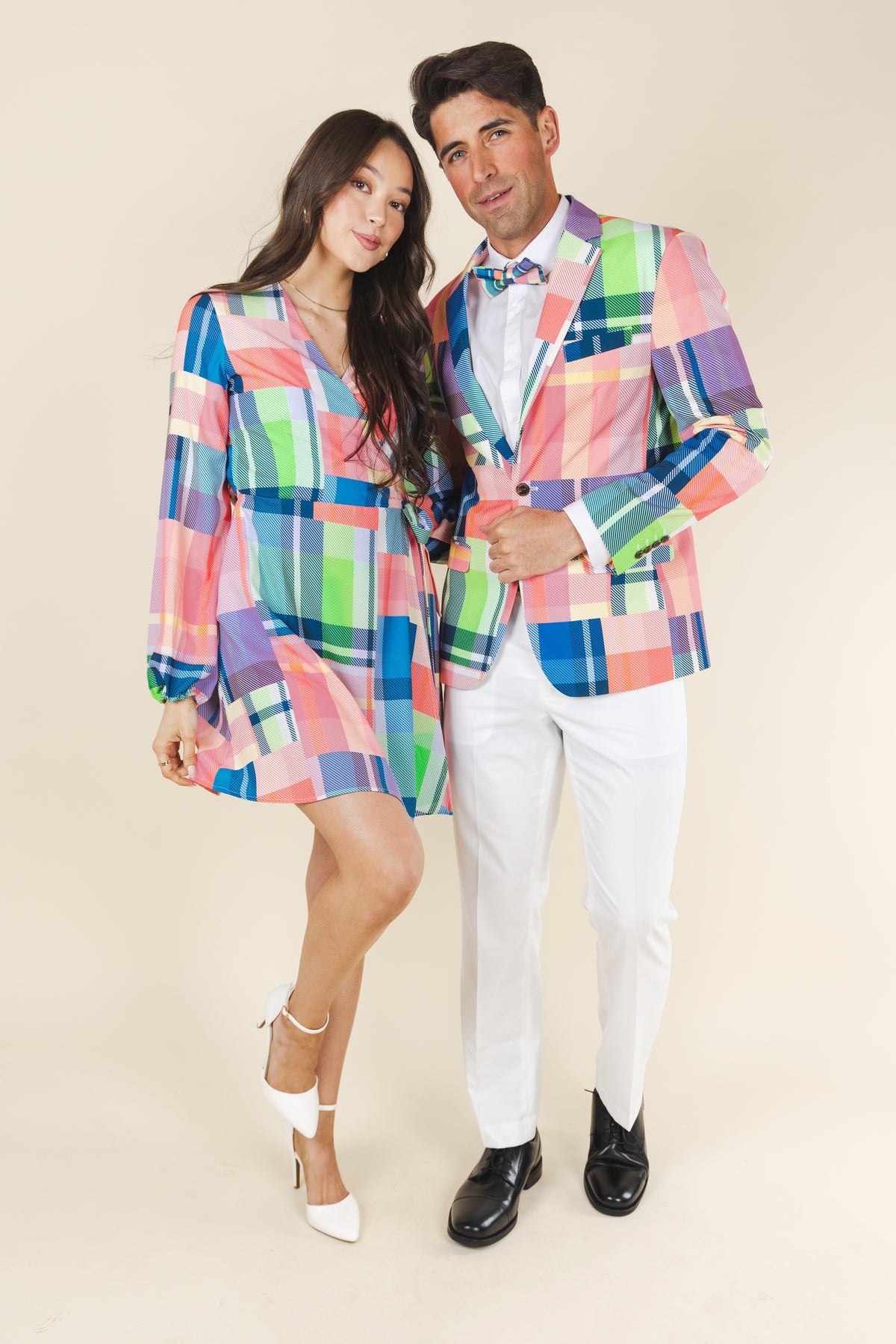 The Plaid To The Bone | Plaid Patchwork Suit - Shinesty