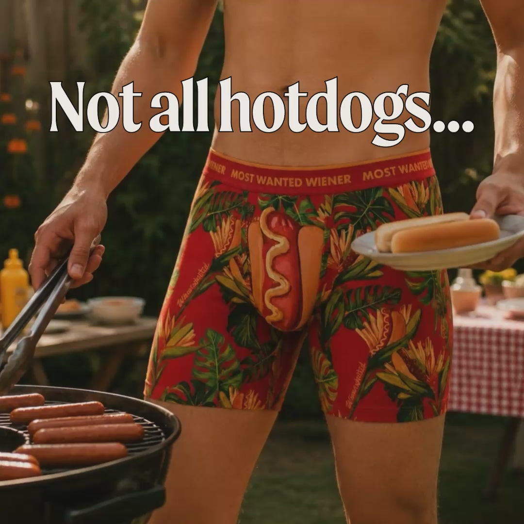 The Wiener In Paradise | Shinesty X Wienerschnitzel Tropical Ball Hammock® Pouch Underwear With Fly - Shinesty