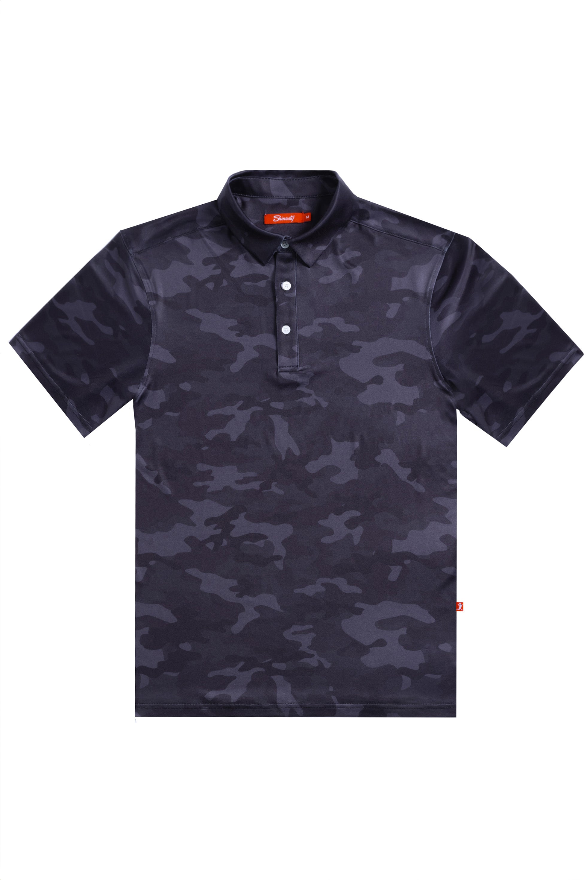 The Darkside | Black and Grey Camo Men’s Polo - Shinesty