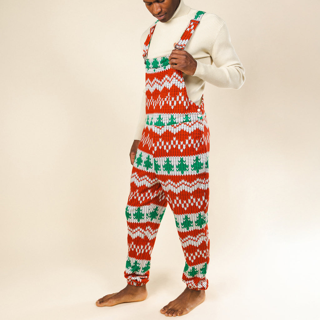 The Red Ryder | Fair Isle Knit Print Pajamaralls® - Shinesty