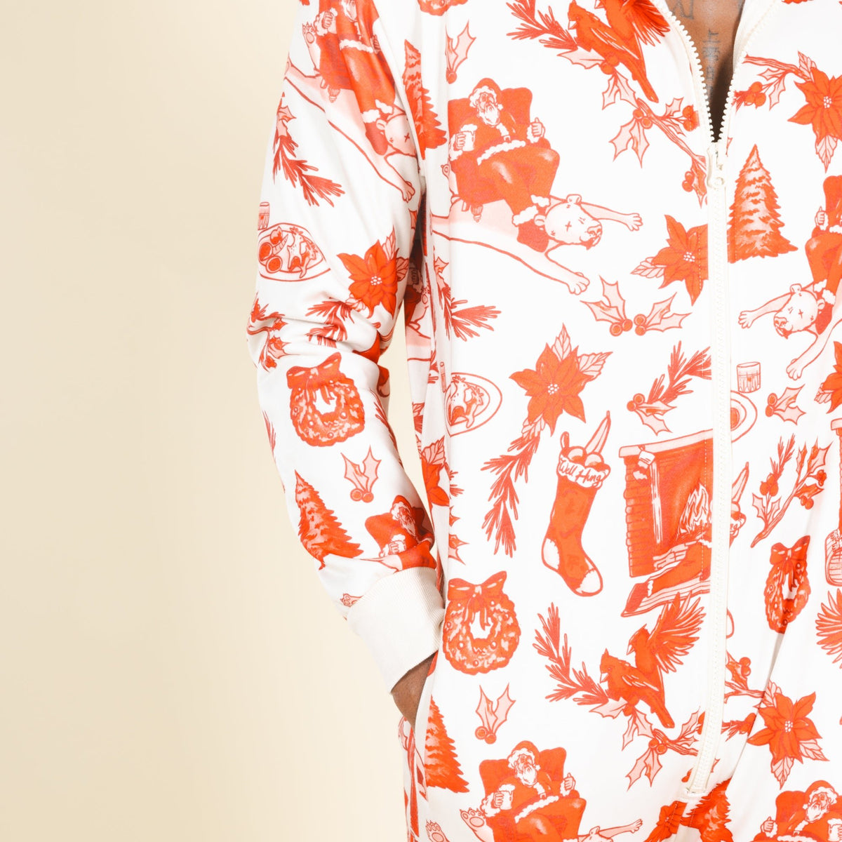 The Santa Slays | Christmas Toile Onesie - Shinesty