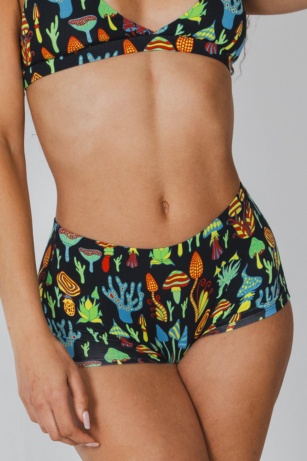 The Super Shroom | Neon Mushrooms Modal Boyshort Underwear - Shinesty