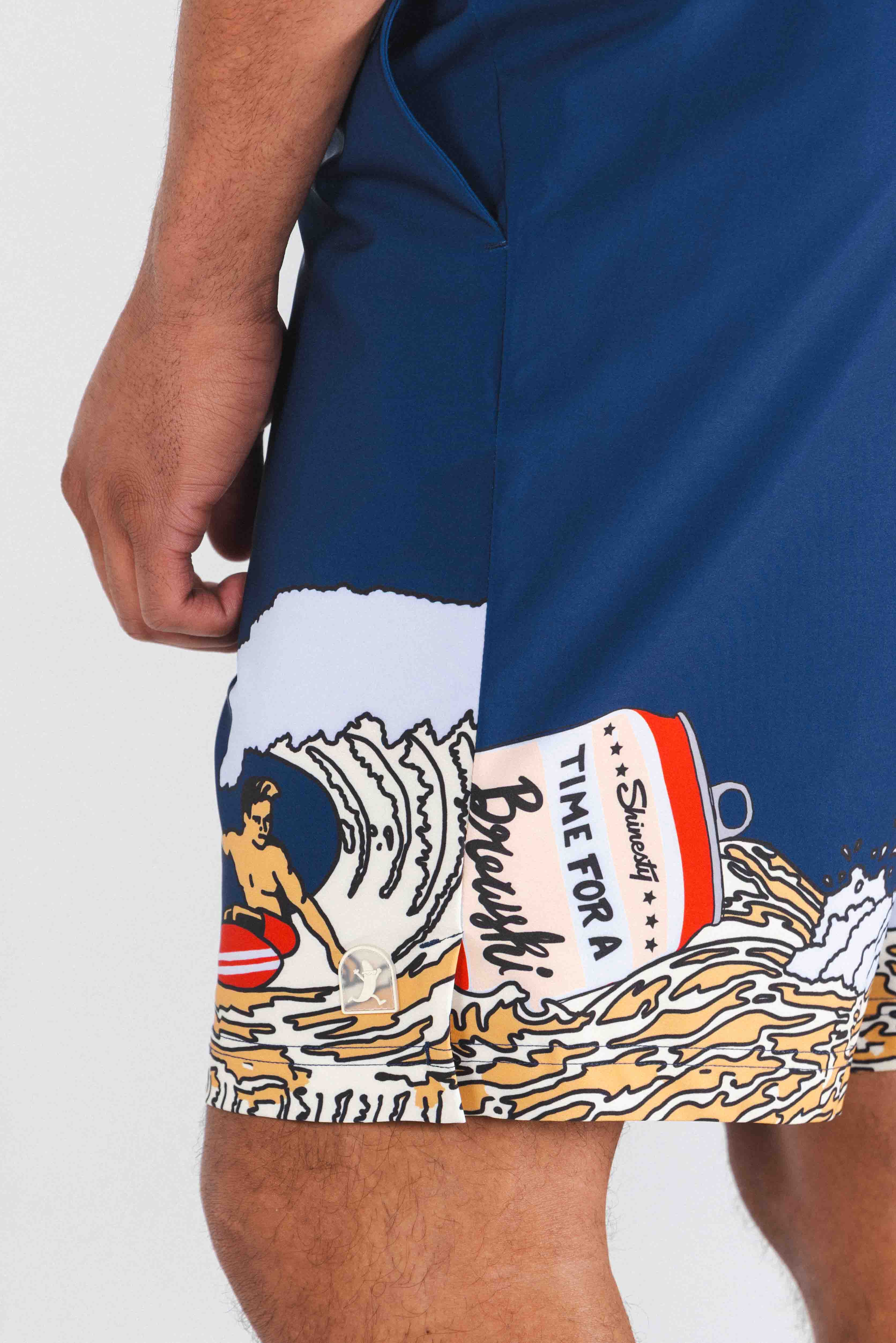 The Tidal Lager | Beer Surfer Ball Hammock® Pouch 8" Swim Trunks - Shinesty
