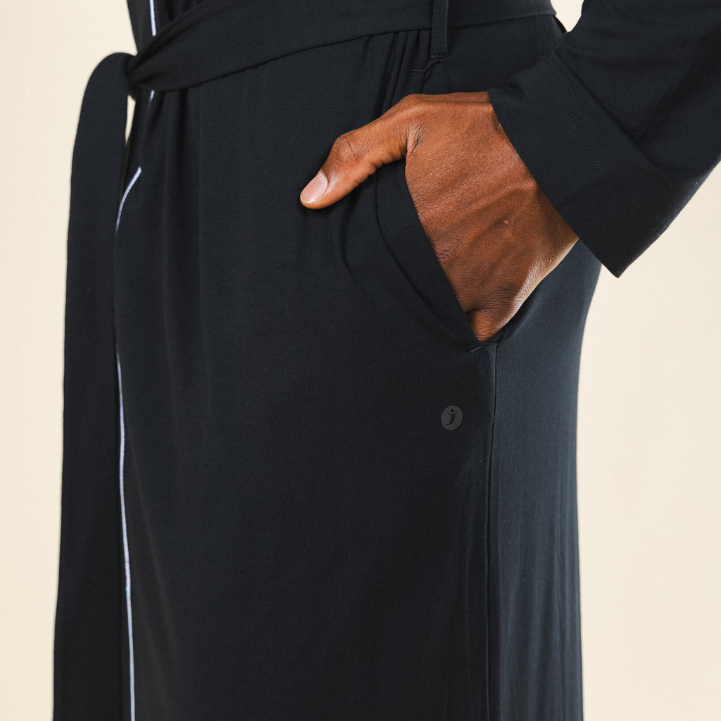 The Threat Level Midnight | Black Long Modal Robe - Shinesty