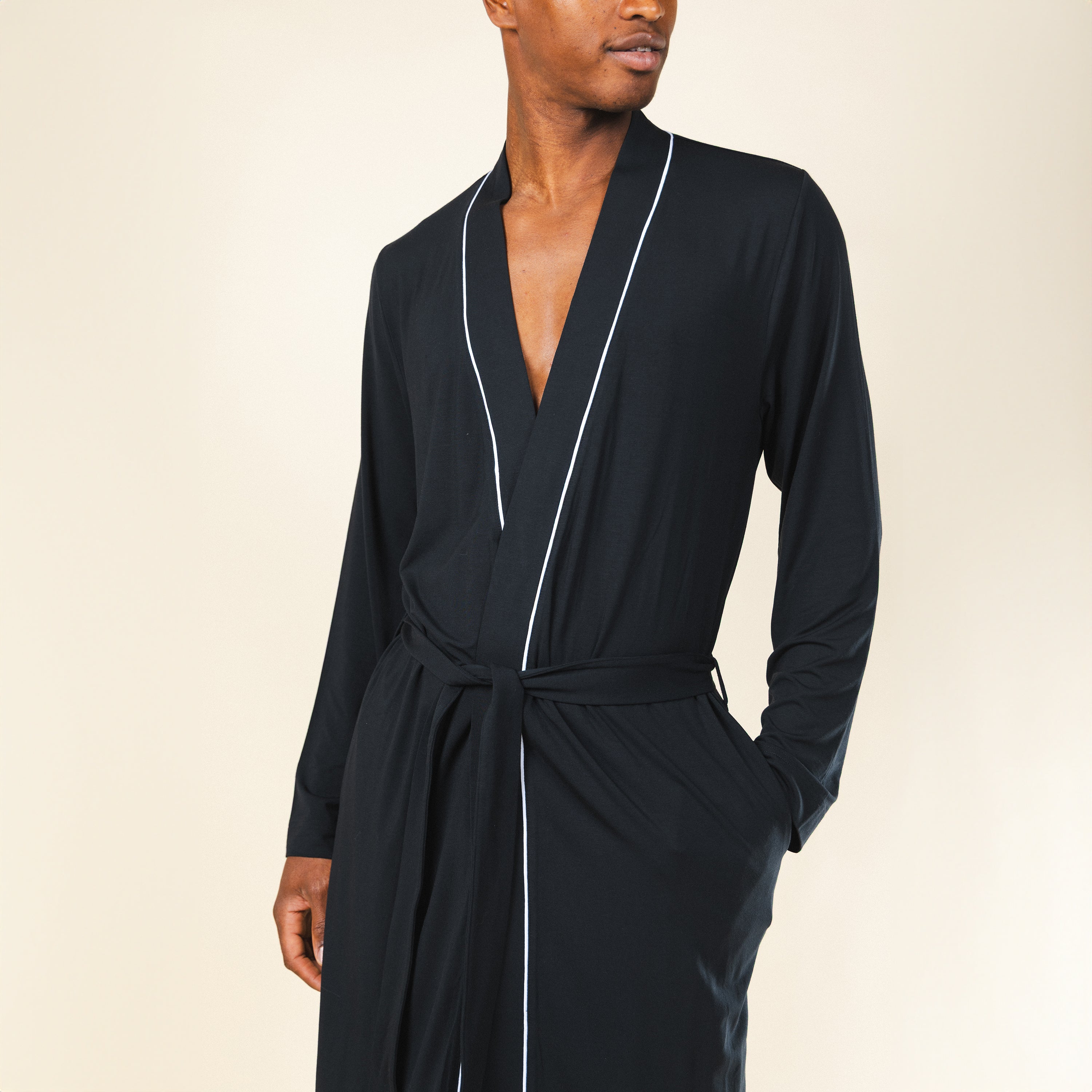 The Threat Level Midnight | Black Long Modal Robe - Shinesty