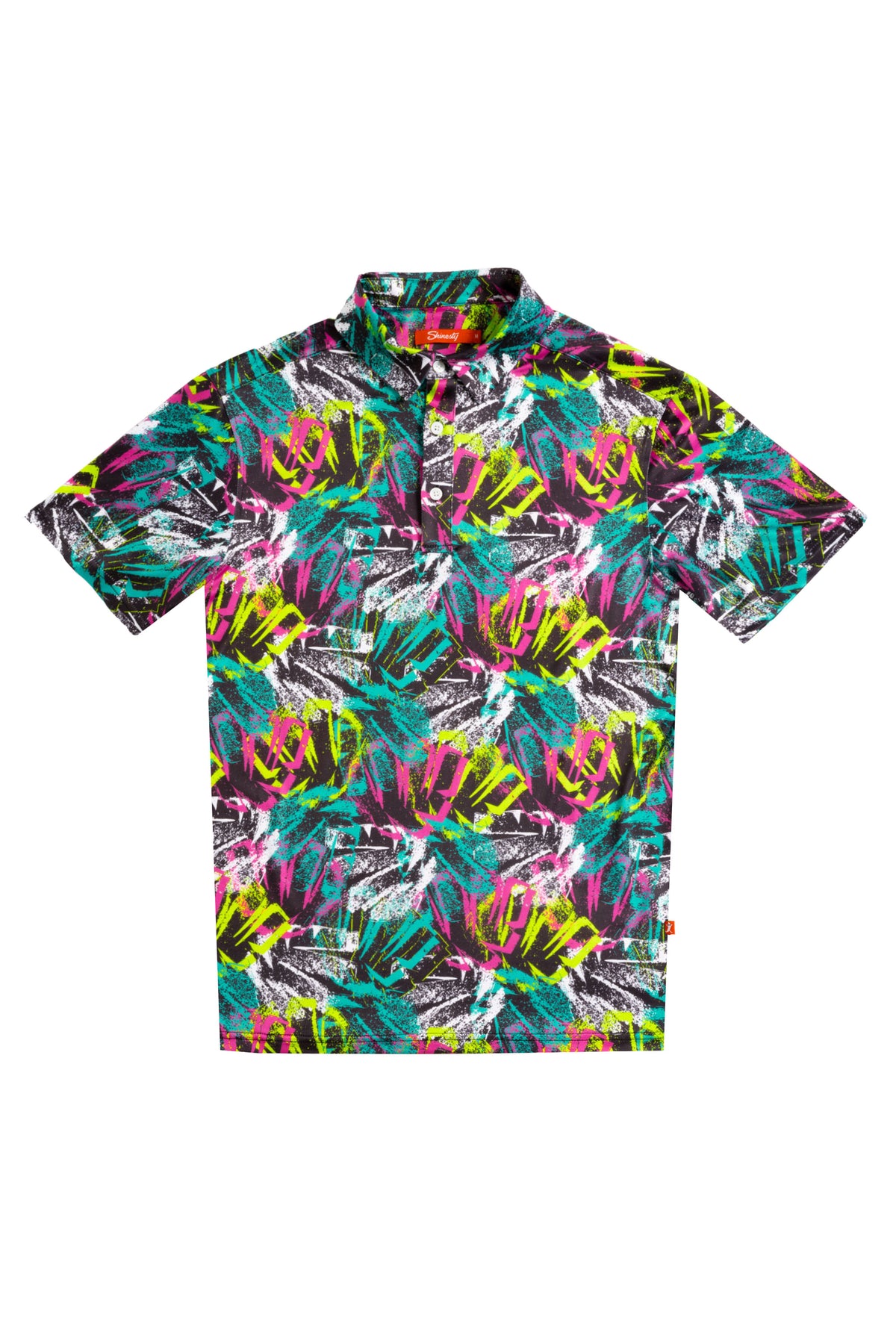The Warm Up | Black and Neon Men’s Polo - Shinesty