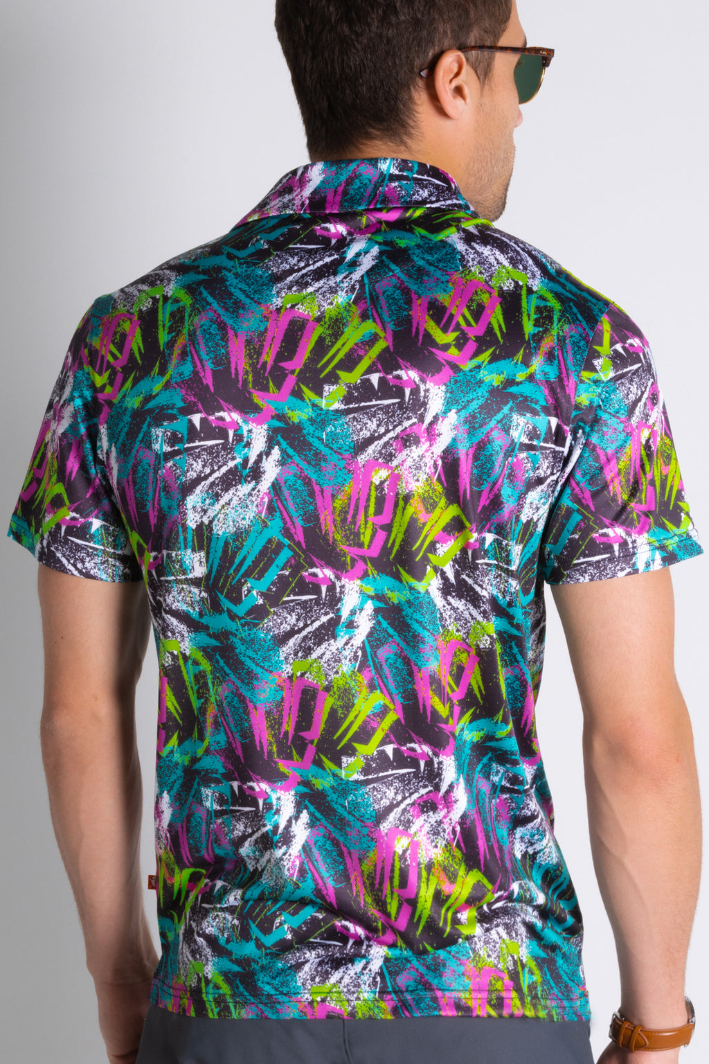 The Warm Up | Black and Neon Men’s Polo - Shinesty