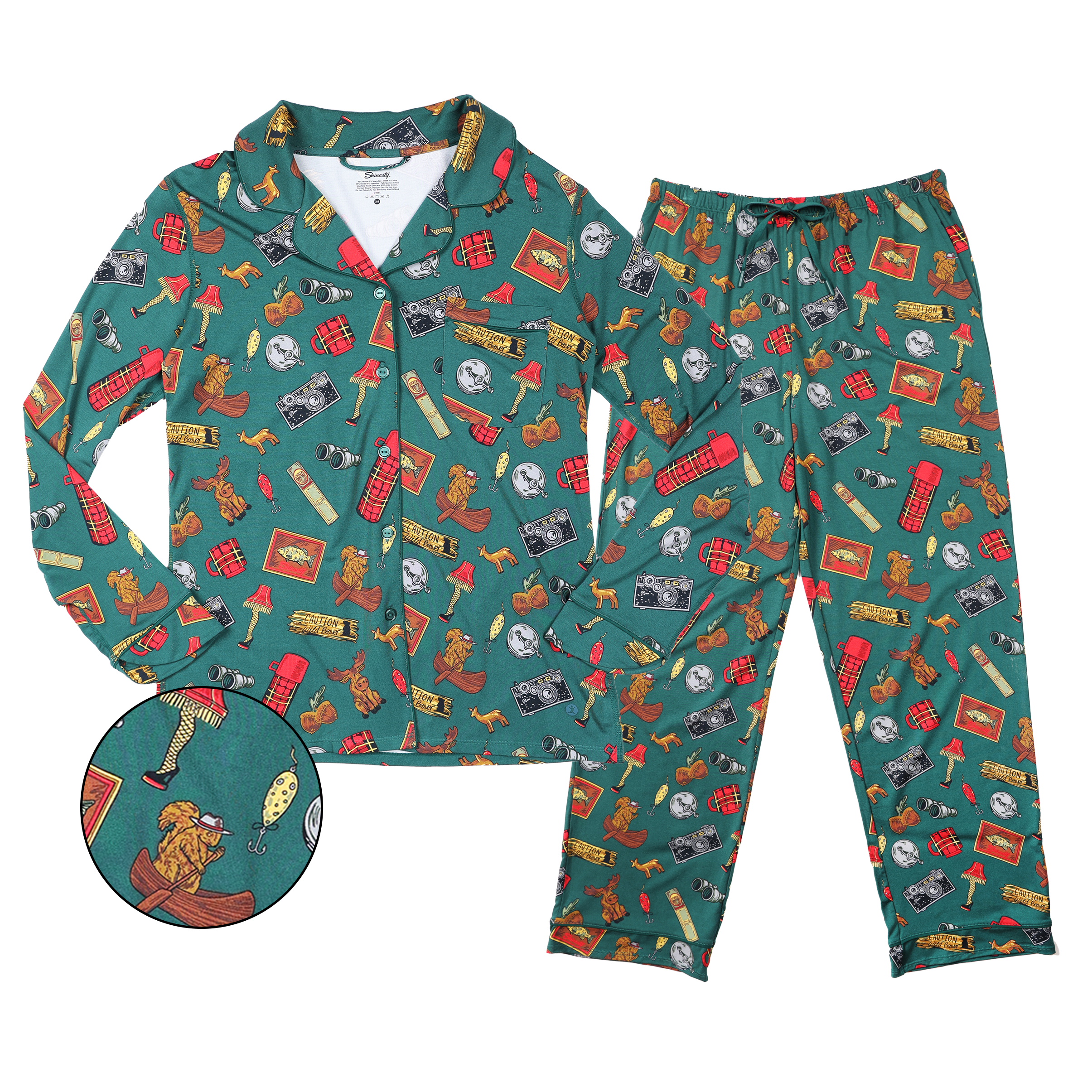 The Cabin Core | Evergreen Cabin SleepDeep™ Women’s Long Sleeve Pajama Set - Shinesty