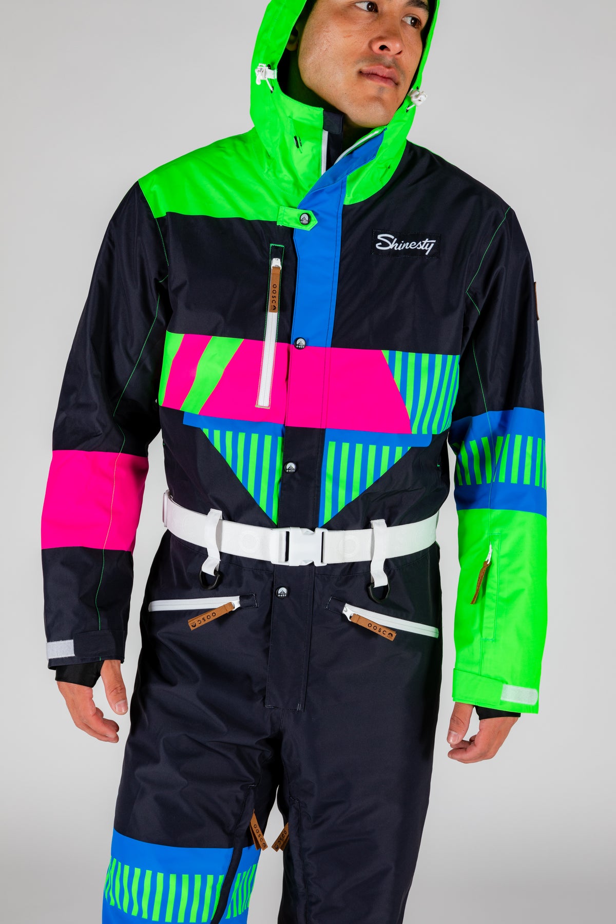 The Steep And Deep | Men's Retro Black Ski Suit - Shinesty