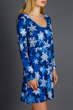The Young Frosty | Snowflake Skater Dress - Shinesty