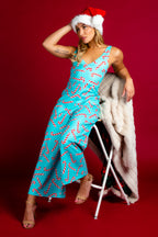 The Peppermint Pimp Canes | Candy Cane Print Christmas Jumpsuit - Shinesty
