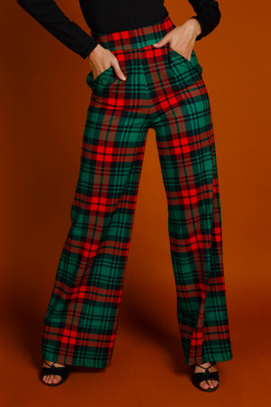 Lincoln Log Love Plaid Christmas Pants