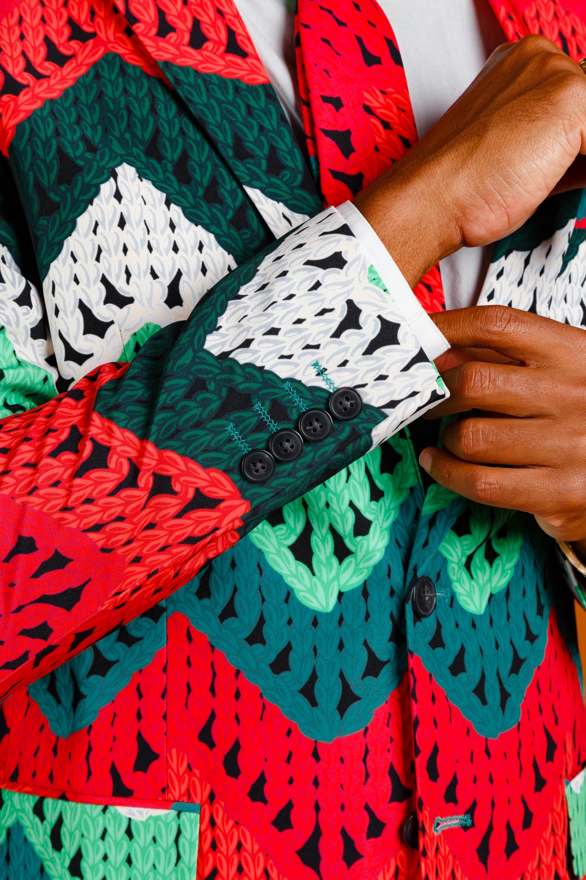 The Dapper Doily | Quilted Print Christmas Suit - Shinesty