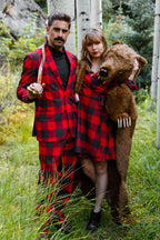 The Red & Black Lumberjack | Red Buffalo Check Christmas Wrap Dress - Shinesty