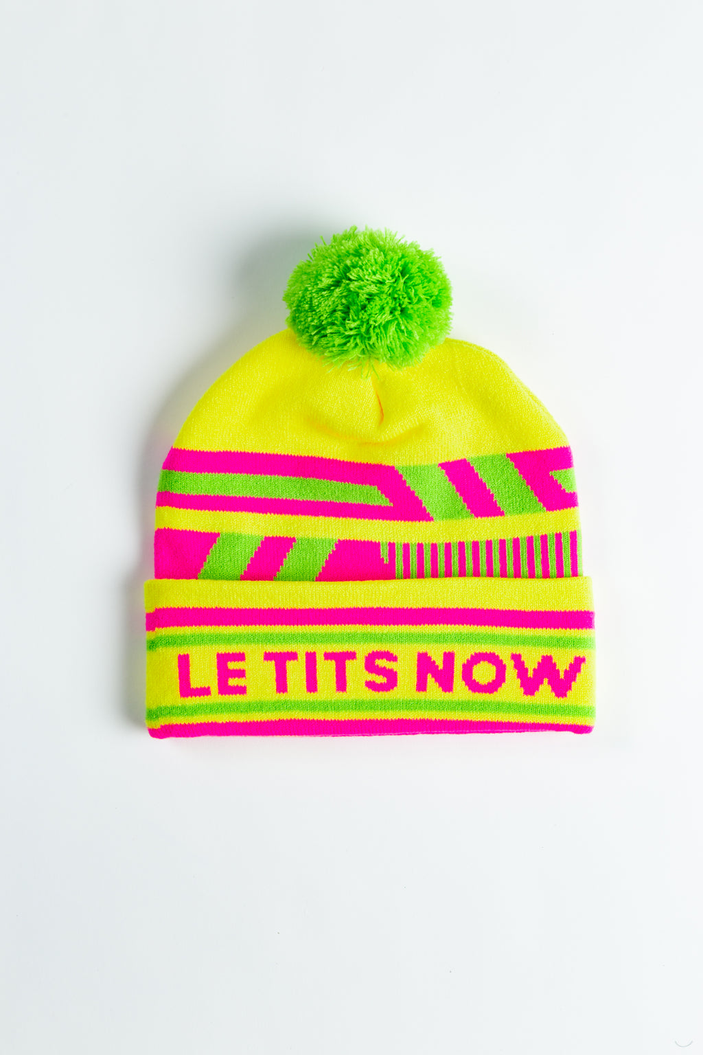 The Le Tits Now | Yellow Retro Ski Beanie - Shinesty