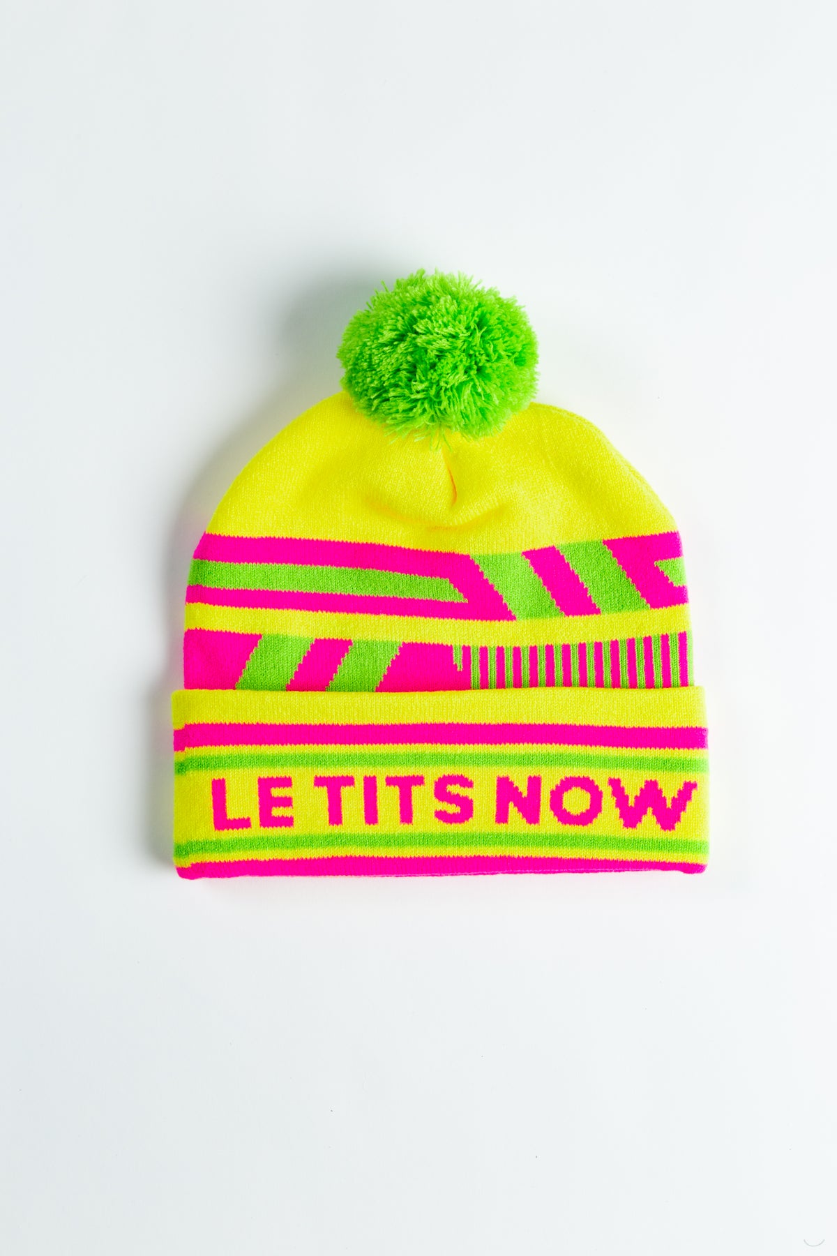 The Le Tits Now | Yellow Retro Ski Beanie - Shinesty
