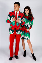 The Dapper Doily | Quilted Print Christmas Suit - Shinesty