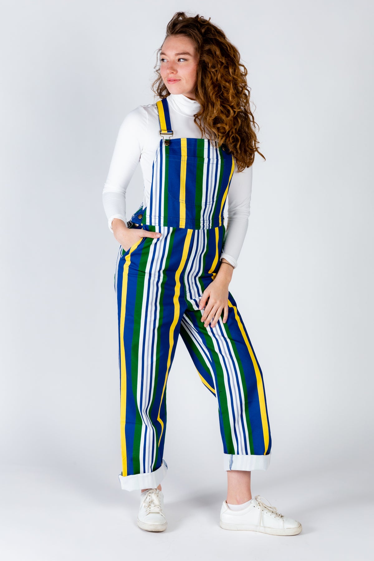 The Dubliner | Ladies Unisex Retro Striped Vintage Overalls - Shinesty