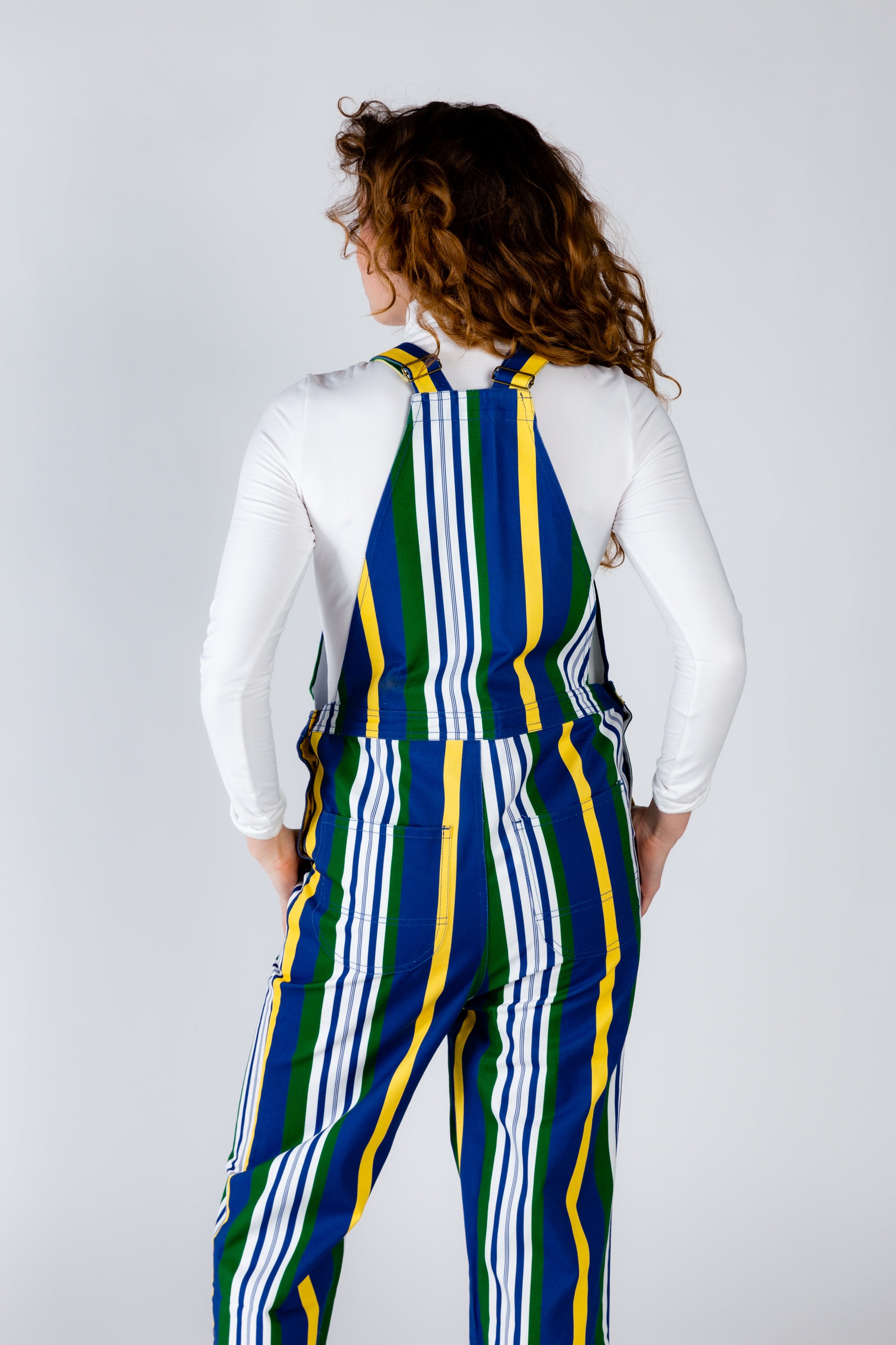 The Dubliner | Ladies Unisex Retro Striped Vintage Overalls - Shinesty