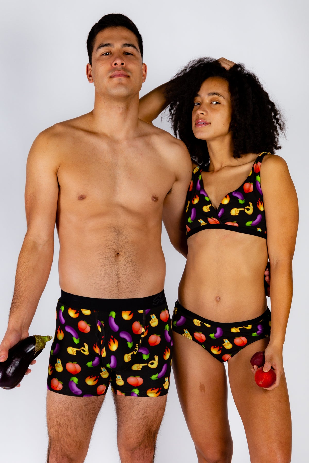 The Emoji After Party | Black Emoji Cheeky Underwear - Shinesty