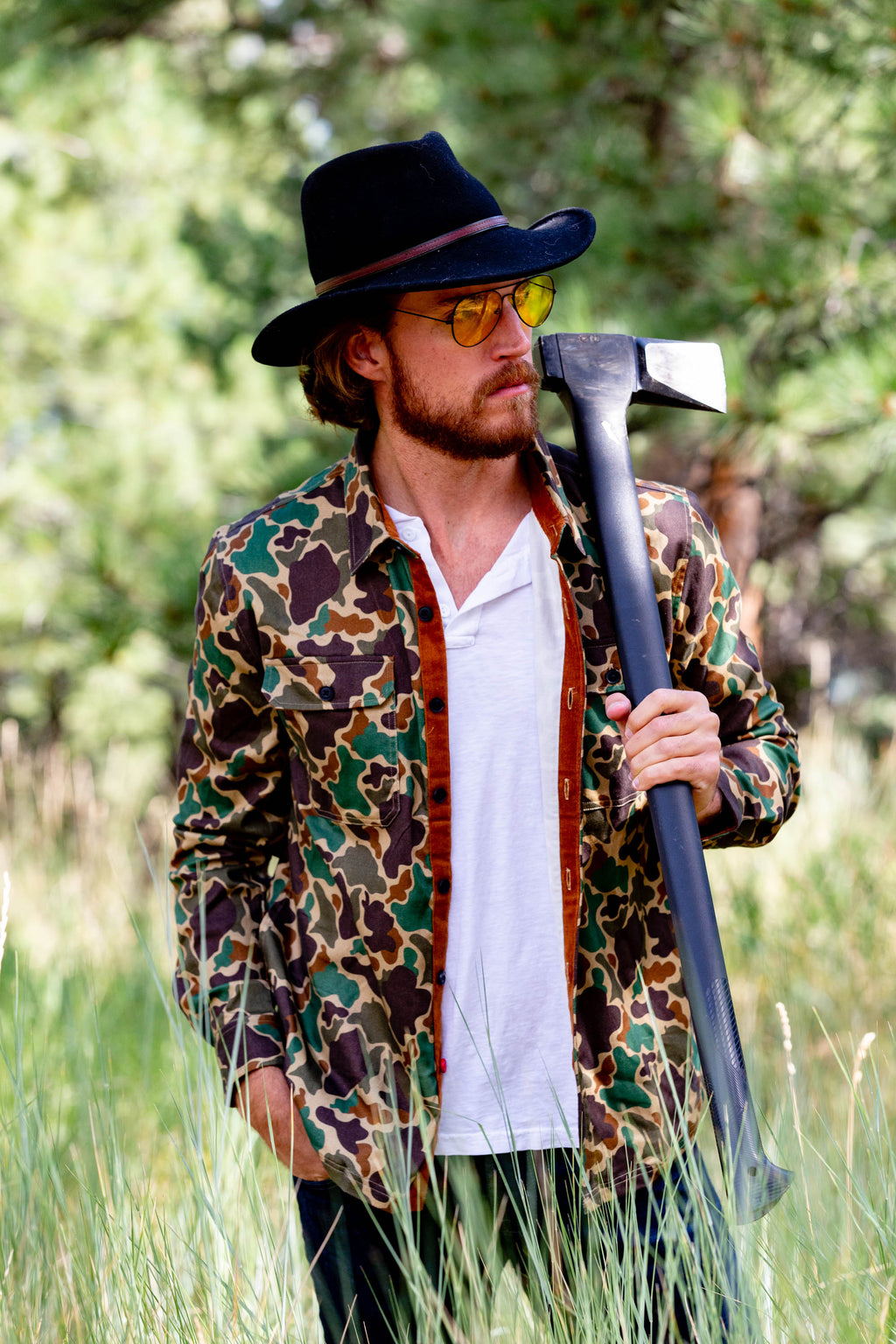 Now You See Me | Camo Long Sleeve Button Down - Shinesty