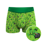The 3 Leafs To The Wind | St Patricks Day Clovers Ball Hammock® Pouch Trunks Underwear - Shinesty