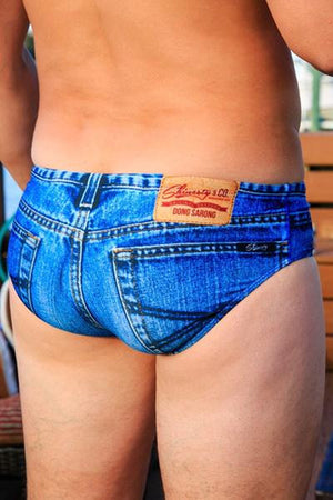 Daytona Dong Sarong Denim Print Swim Brief