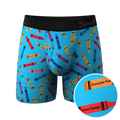 The 69 Pack | Crayon Print Ball Hammock® Pouch Underwear With Fly - Shinesty