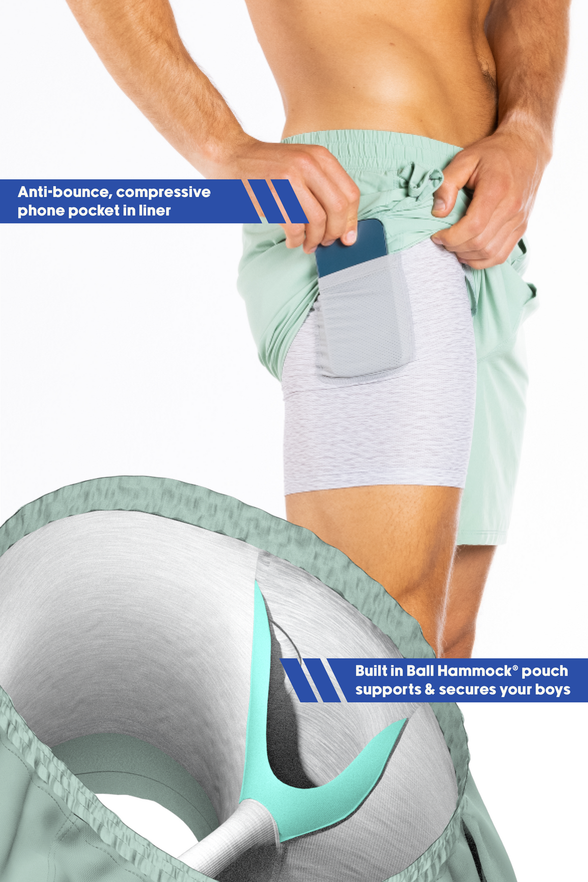 The Concrete Jungle | Sage Ball Hammock® 9 Inch Athletic Shorts - Shinesty