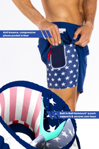 The Double Duty | American Flag Ball Hammock® 9 Inch Athletic Shorts - Shinesty