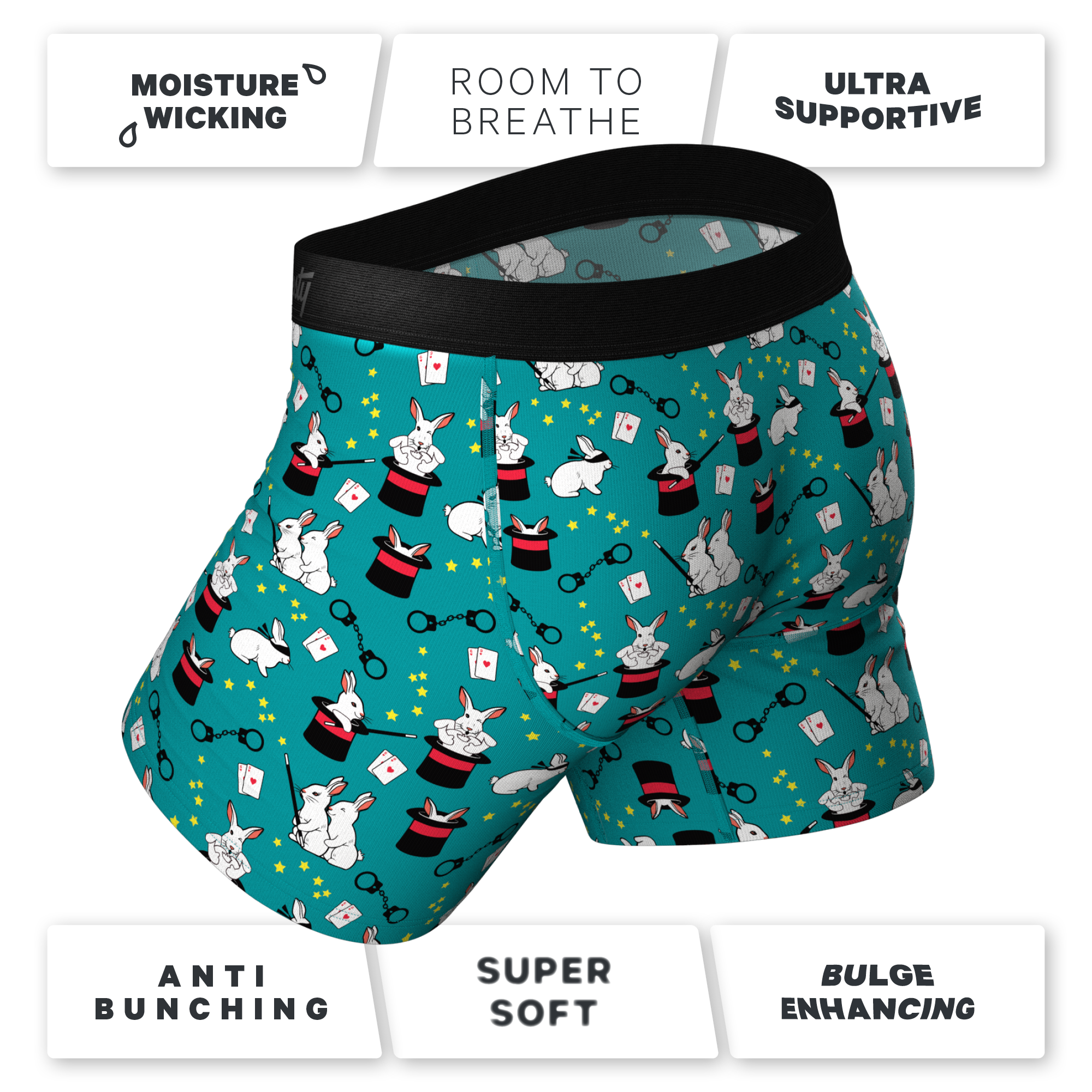The AbracaDoMe | Magic Bunny Ball Hammock® Pouch Underwear With Fly - Shinesty