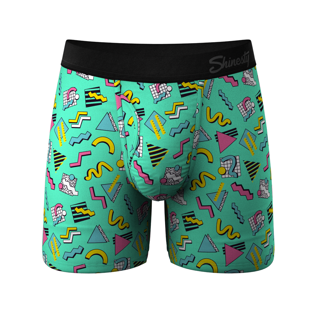 The Afternoon Arcade | Retro Geometric Ball Hammock® Pouch Underwear With Fly - Shinesty