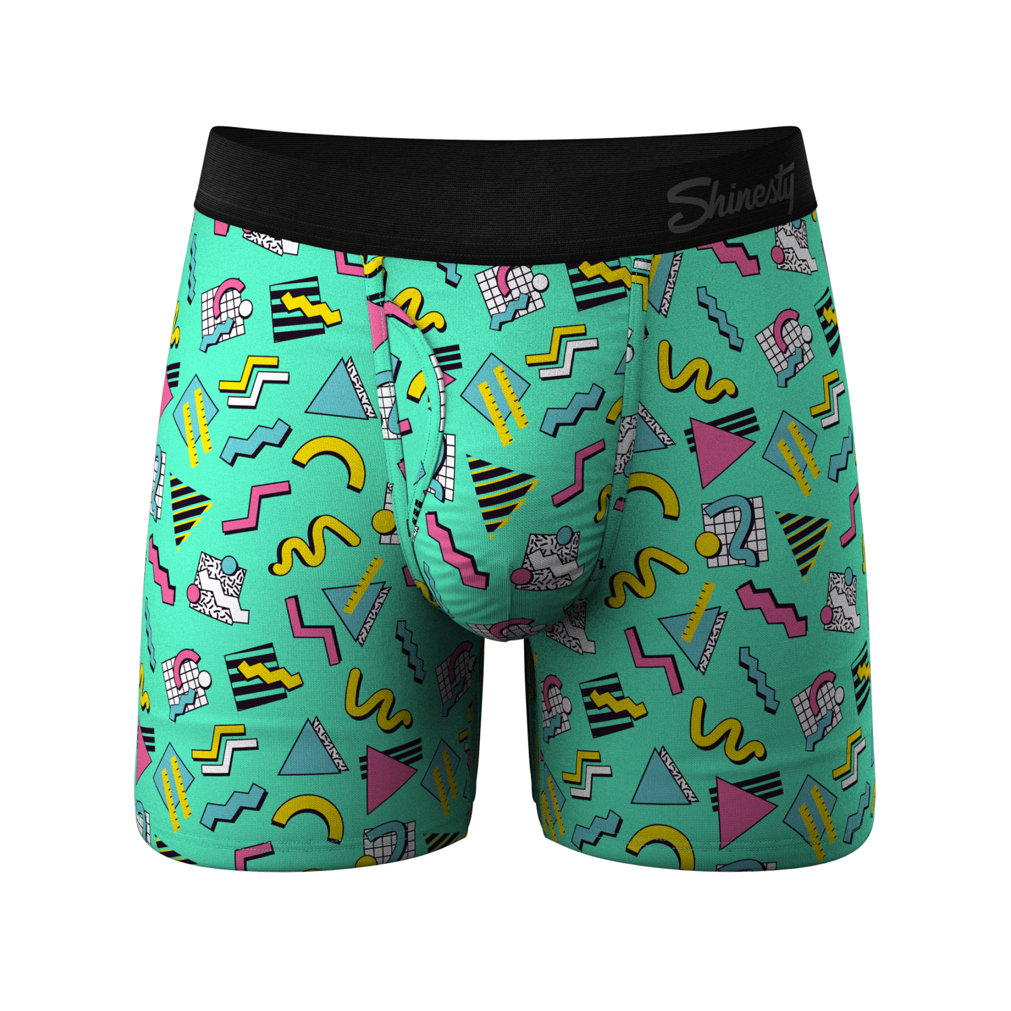 The Afternoon Arcade | Retro Geometric Ball Hammock® Pouch Underwear With Fly - Shinesty