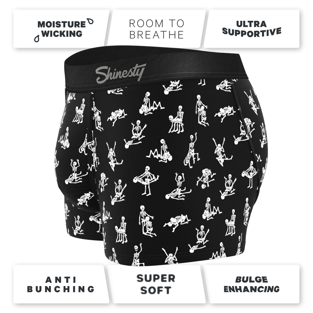 The Bare Back Bones | Glow in the Dark Skeletons Ball Hammock® Pouch Trunks Underwear - Shinesty