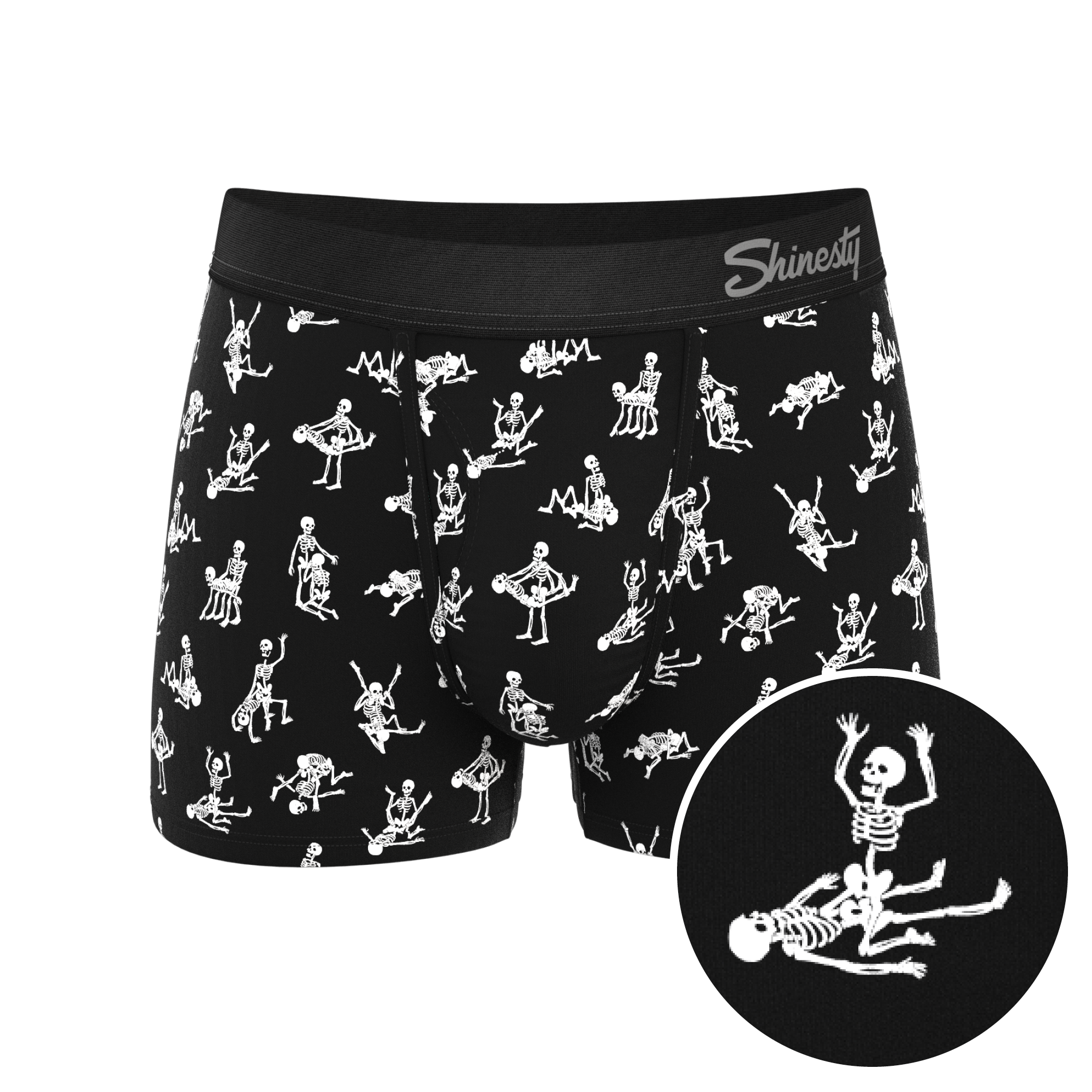 The Bare Back Bones | Glow in the Dark Skeletons Ball Hammock® Pouch Trunks Underwear - Shinesty
